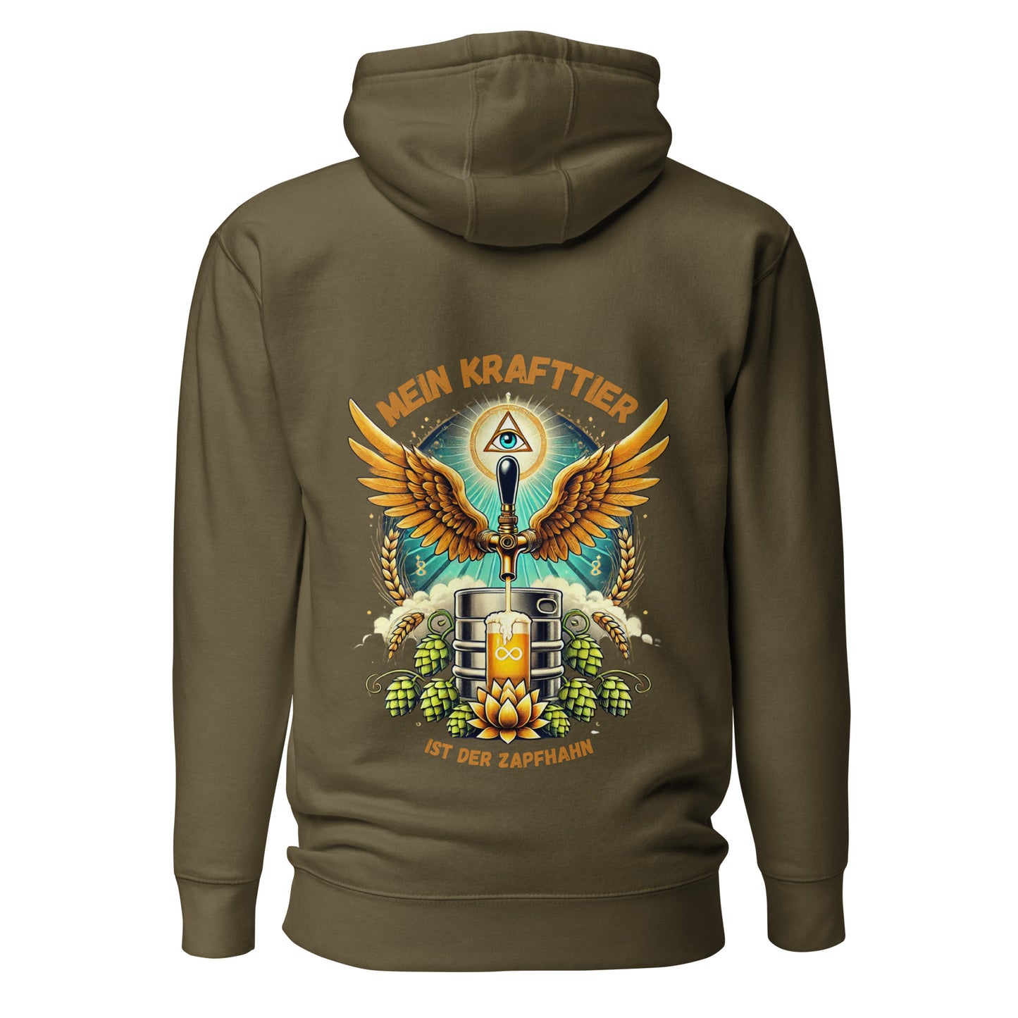 Mein Krafttier ist der Zapfhahn – Unisex Hoodie Backprint