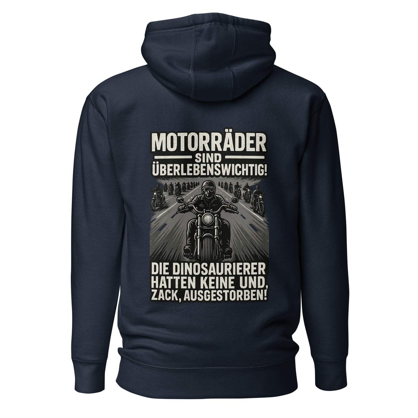 Motorräder sind überlebenswichtig – Biker Backprint Hoodie
