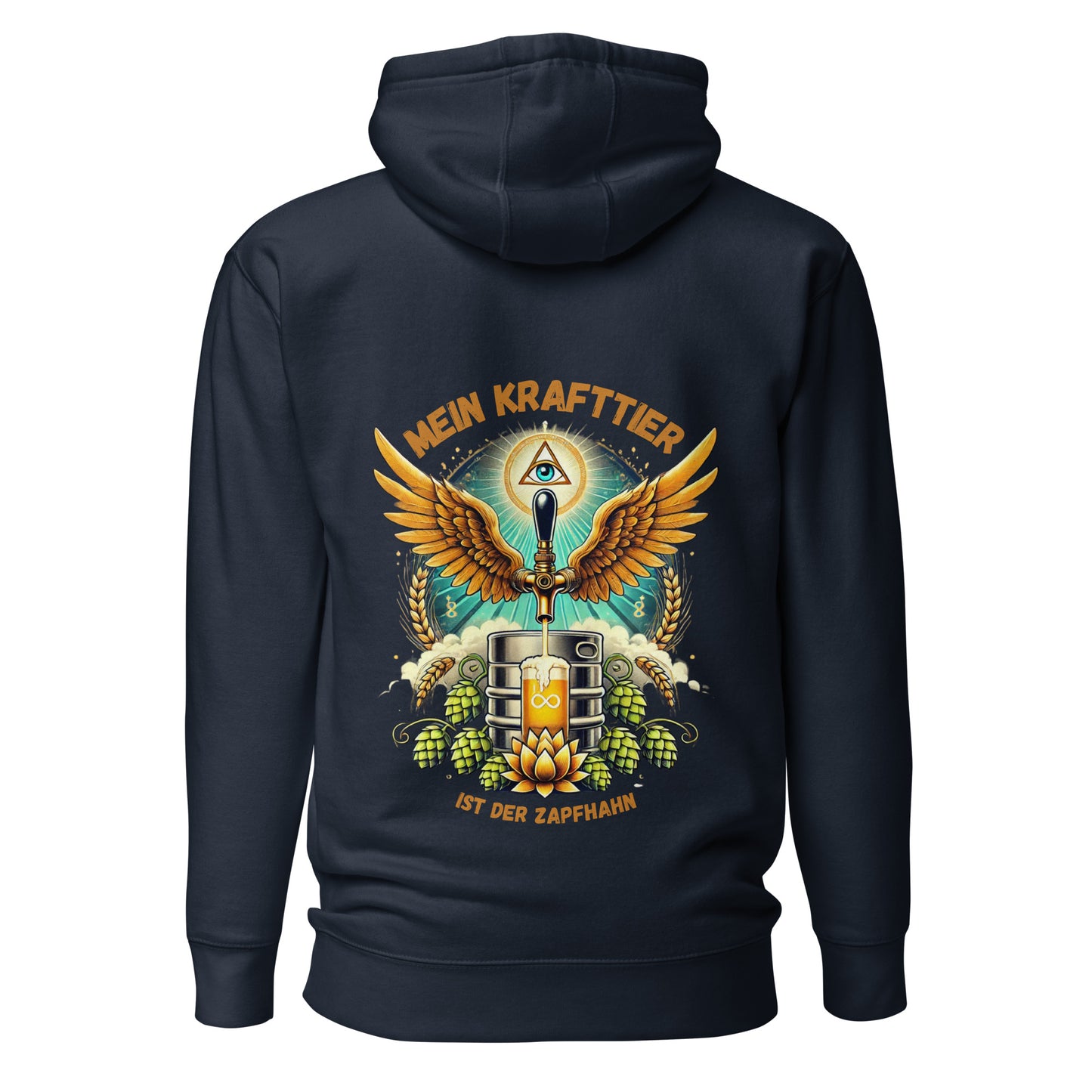 Mein Krafttier ist der Zapfhahn – Unisex Hoodie Backprint