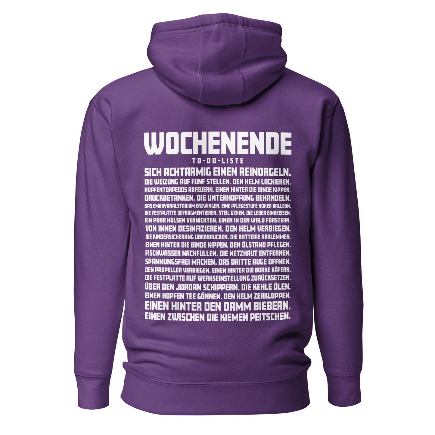 Wochenende – To-Do-Liste – Unisex Hoodie Backprint