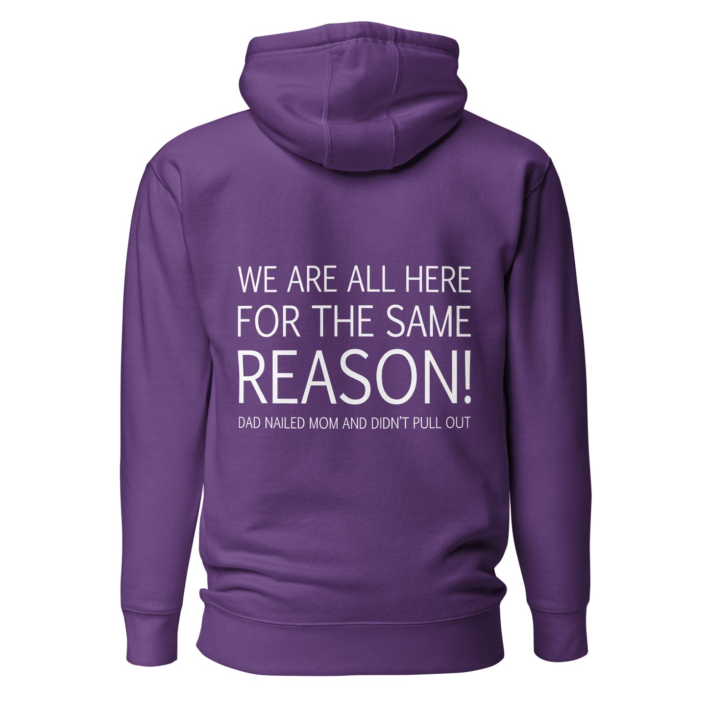 We Are All Here For The Same Reason – Unisex Hoodie Backprint