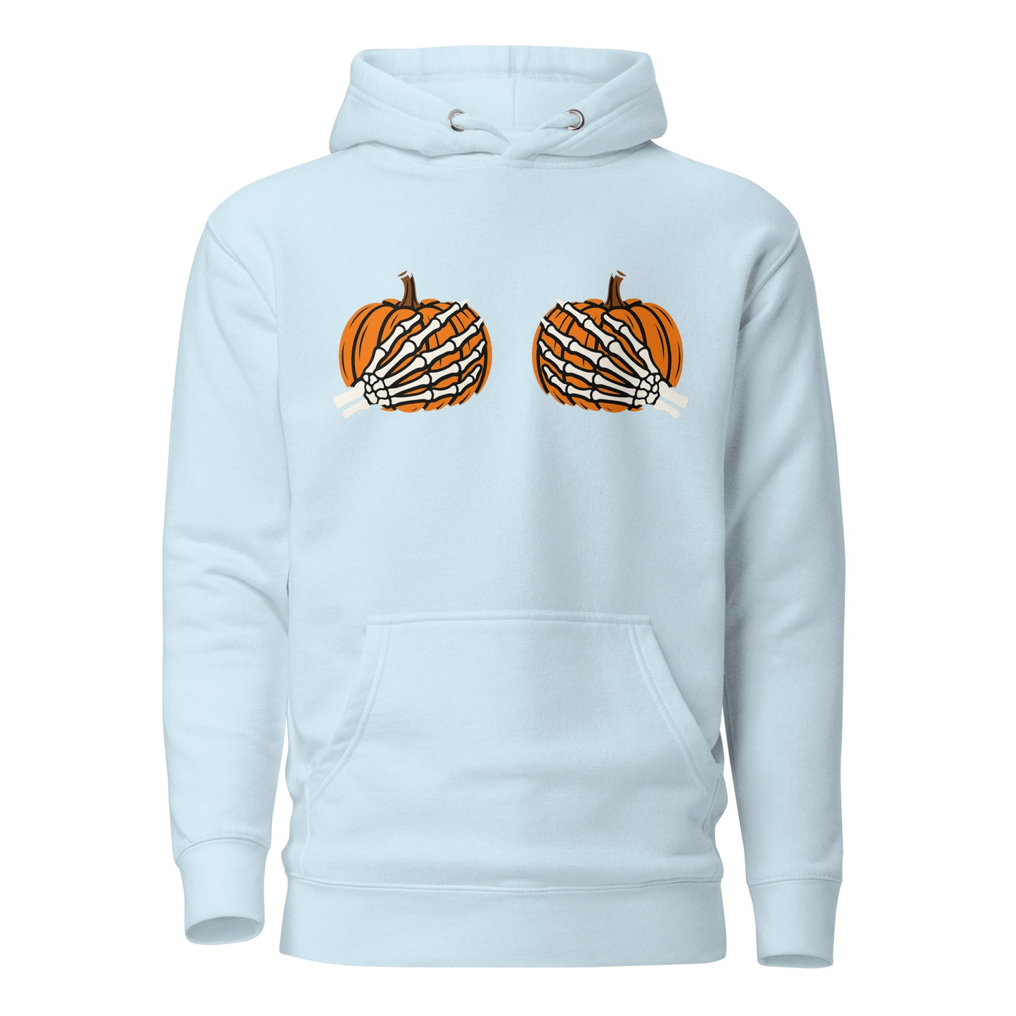 Pumpkin Boobs – Halloween Hoodie mit Skeletthänden