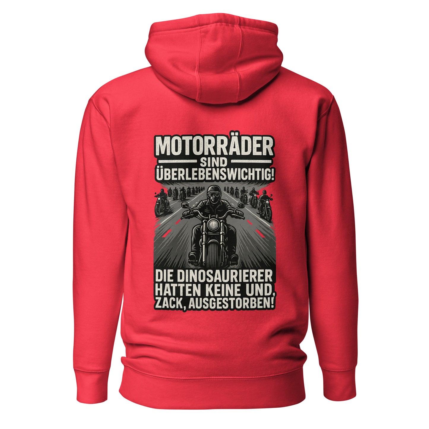 Motorräder sind überlebenswichtig – Biker Backprint Hoodie