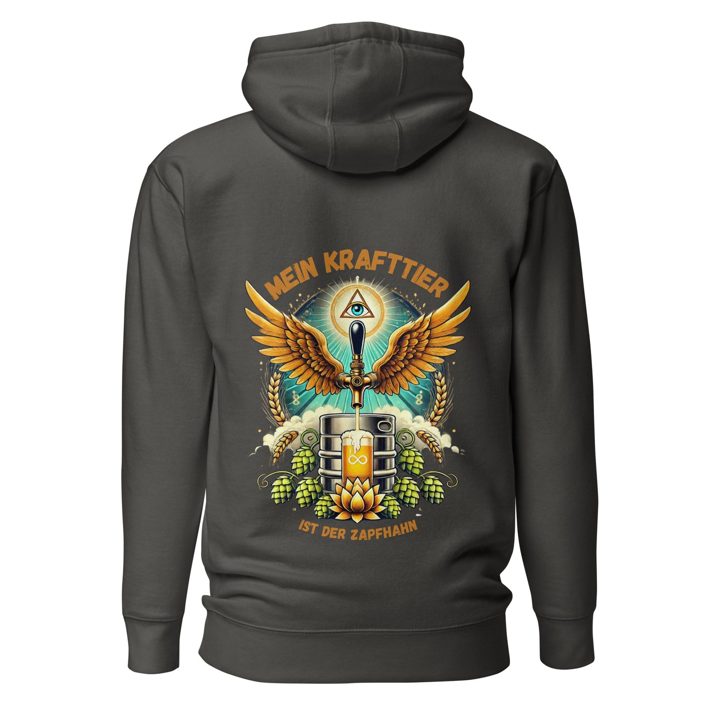 Mein Krafttier ist der Zapfhahn – Unisex Hoodie Backprint