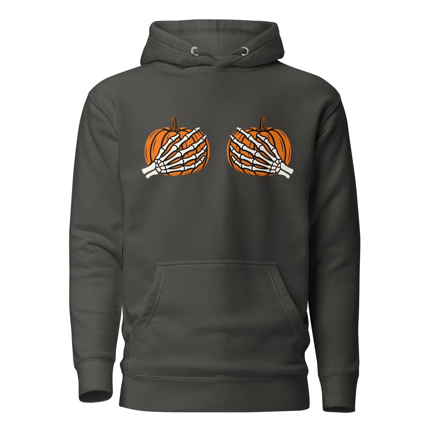 Pumpkin Boobs – Halloween Hoodie mit Skeletthänden