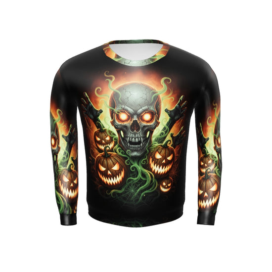 Halloween Horror Skull & Pumpkins - Full Print Sweater
