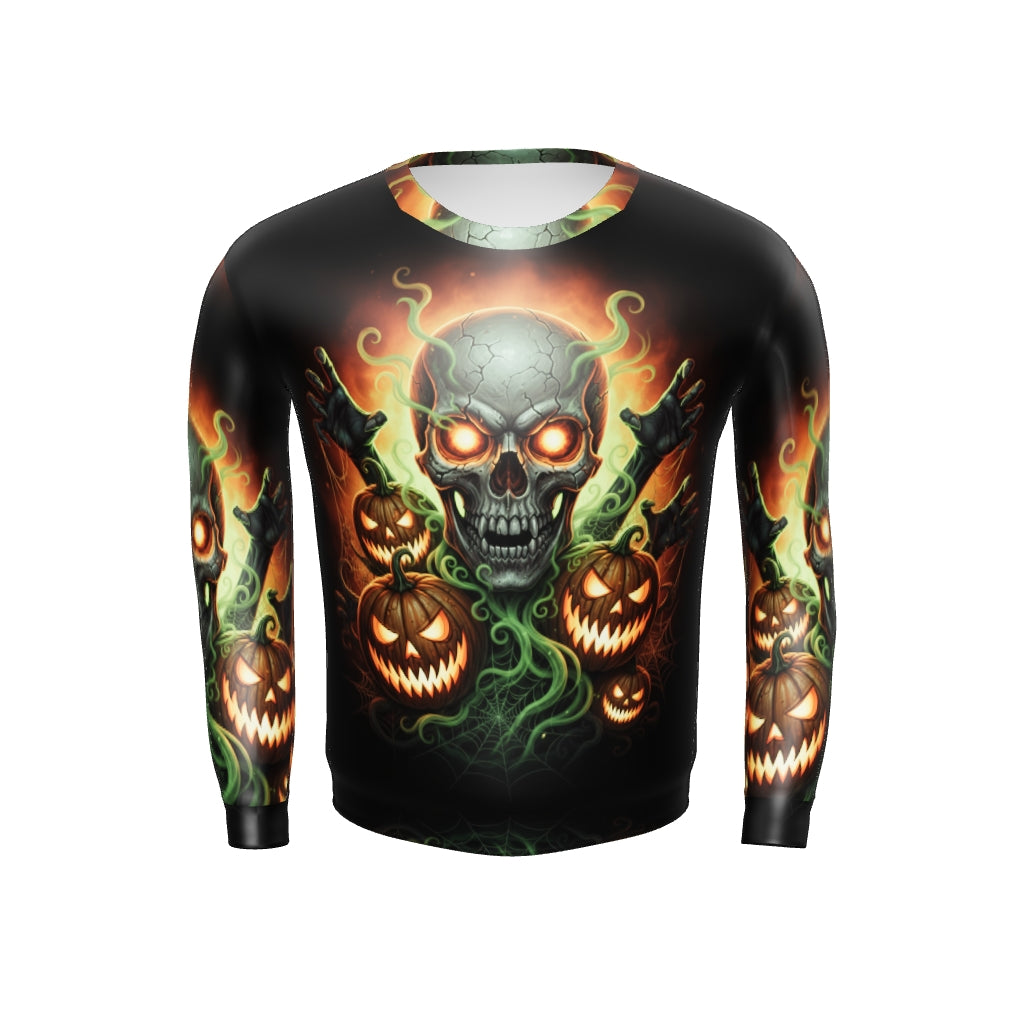 Halloween Horror Skull & Pumpkins - Full Print Sweater