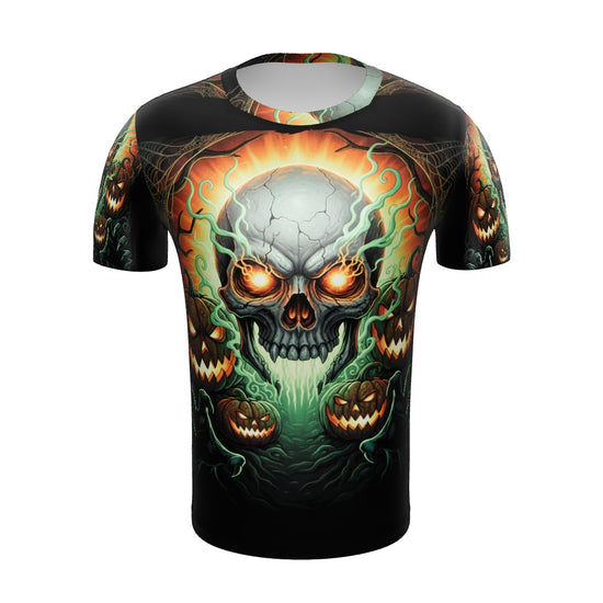 Halloween Skull & Pumpkins - Full Print Tee