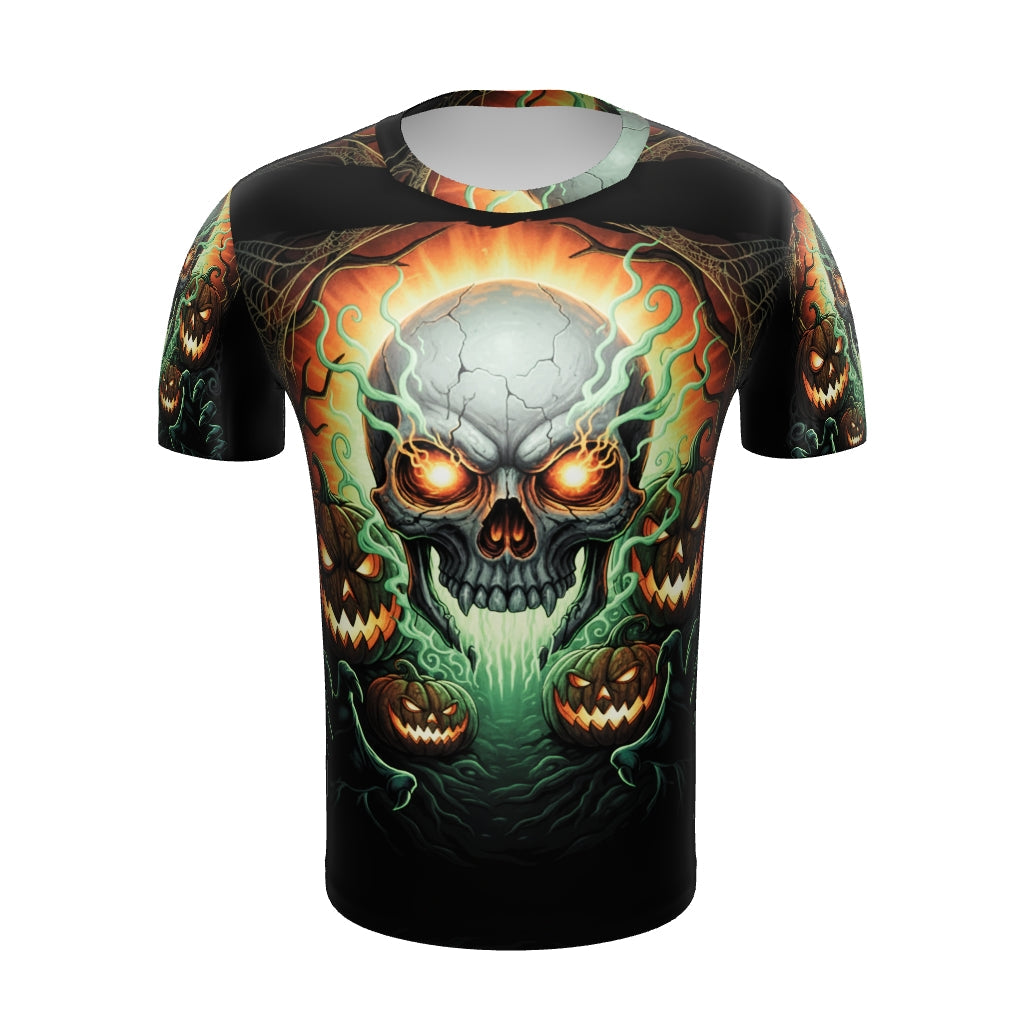 Halloween Skull & Pumpkins - Full Print Tee