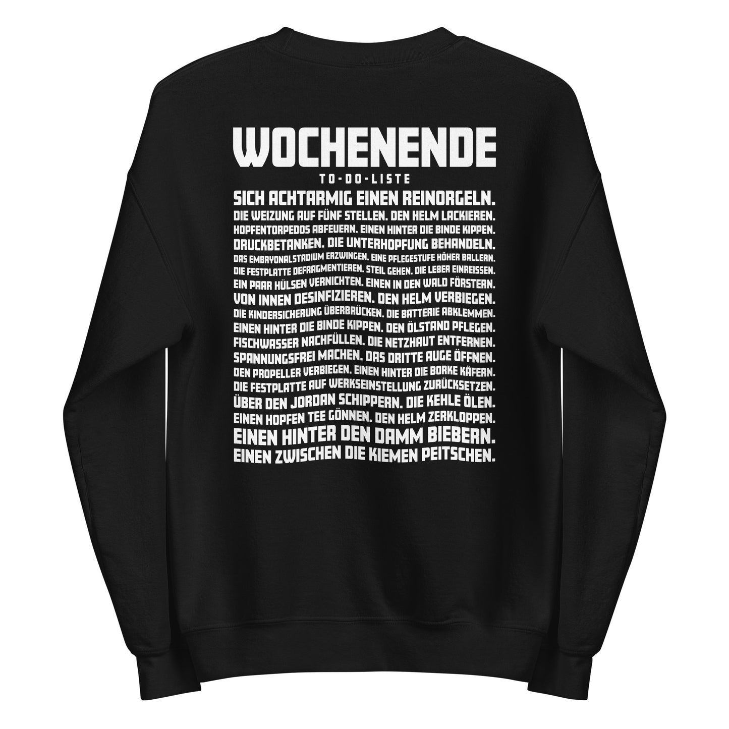 Wochenende – To-Do-Liste – Unisex Sweater Backprint