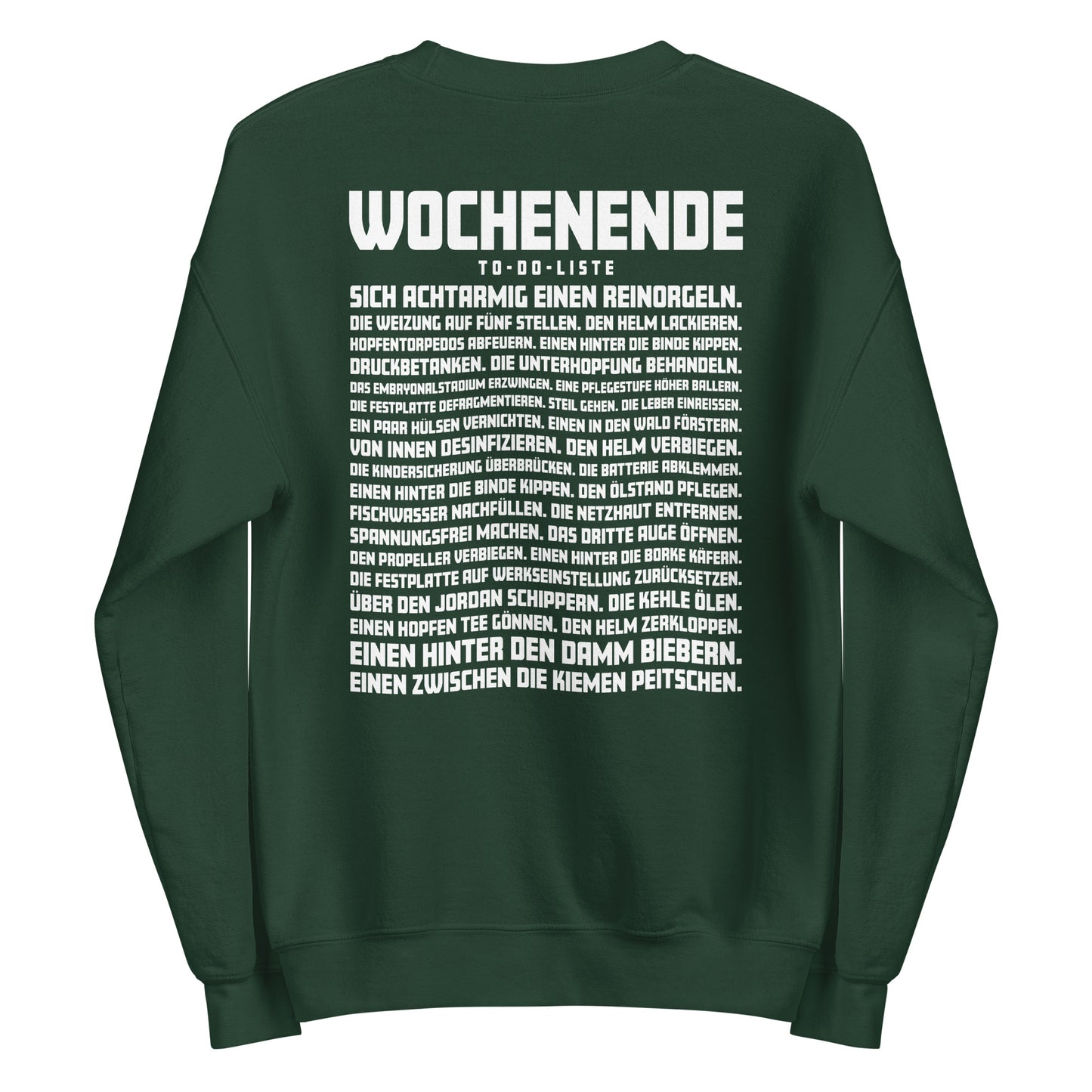 Wochenende – To-Do-Liste – Unisex Sweater Backprint