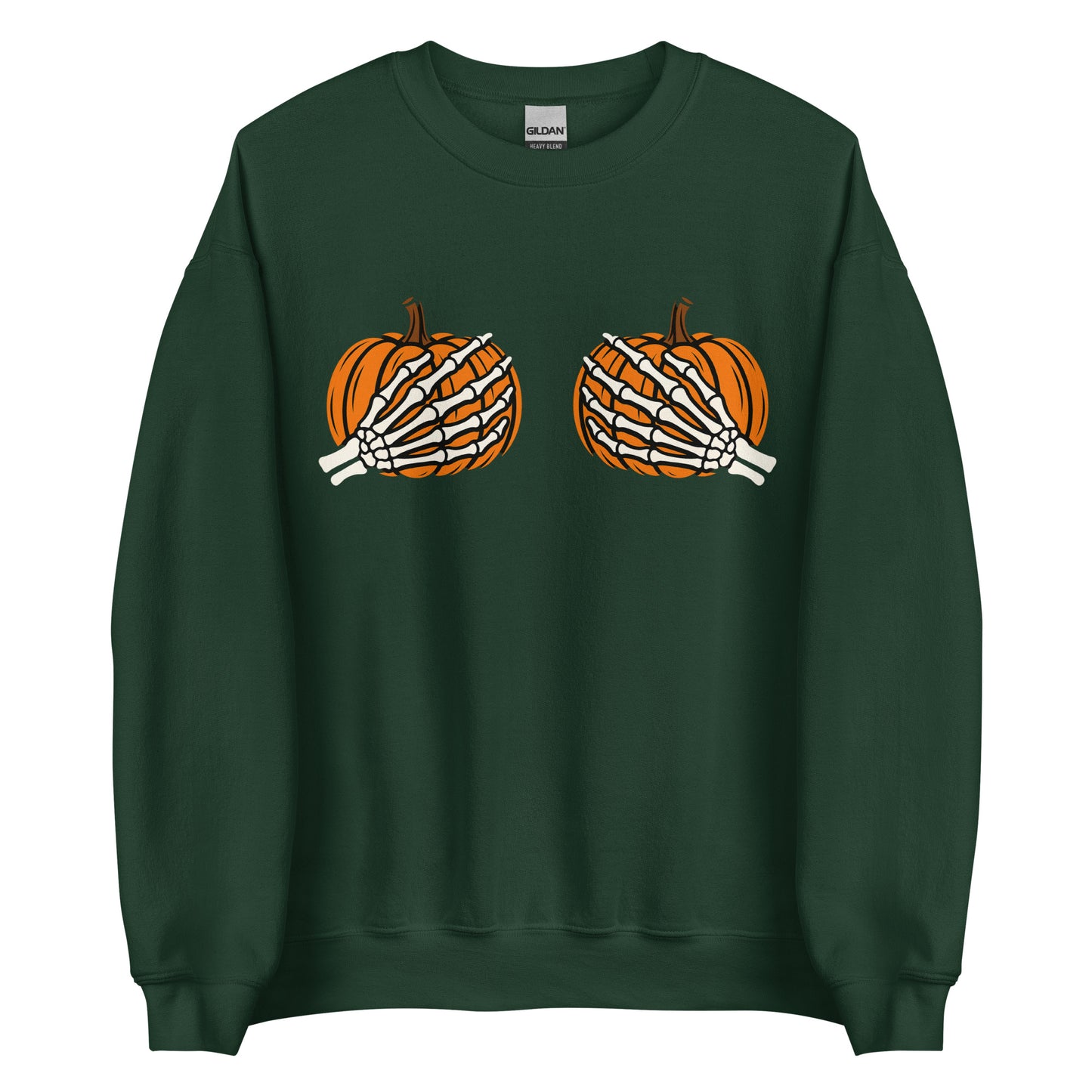 Pumpkin Boobs – Halloween Sweater mit Skeletthänden