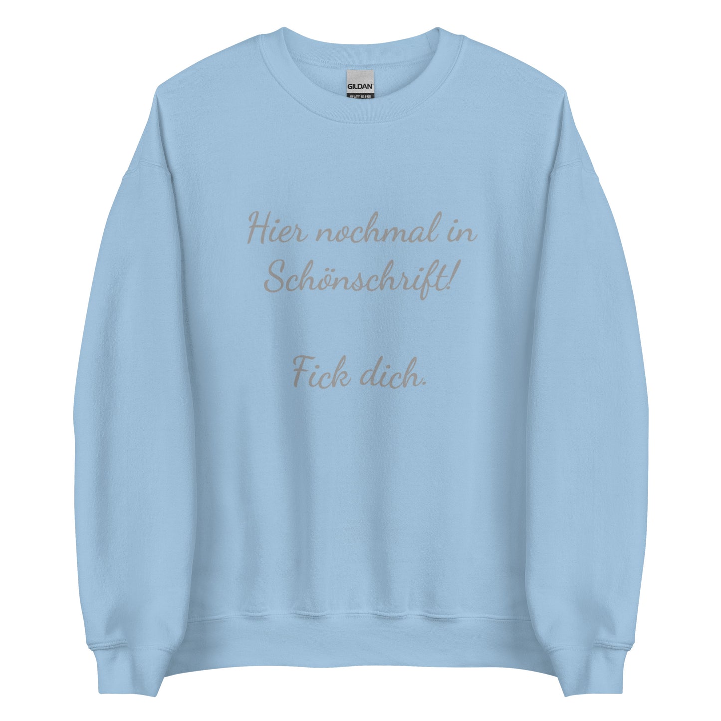 Hier nochmal in Schönschrift – Sweater