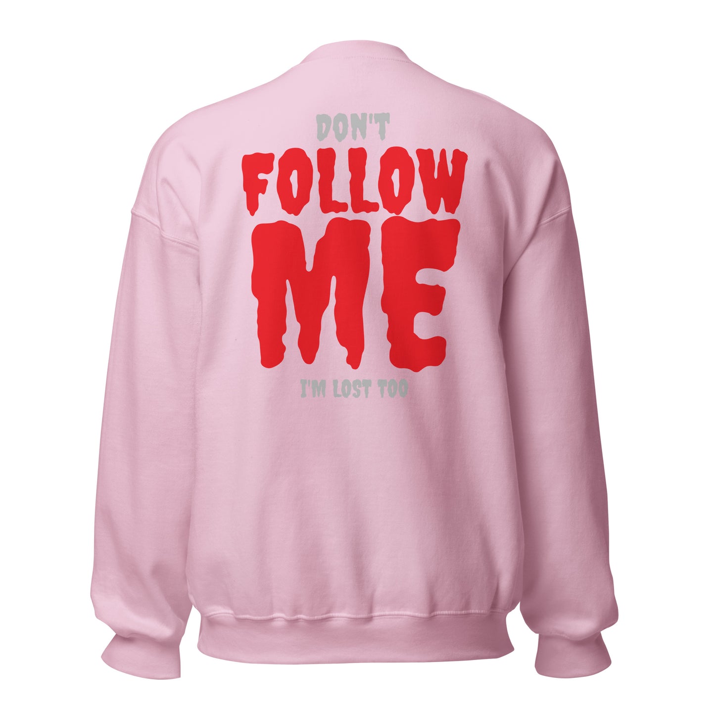 Don’t Follow Me – I’m Lost Too – Sweater mit Backprint