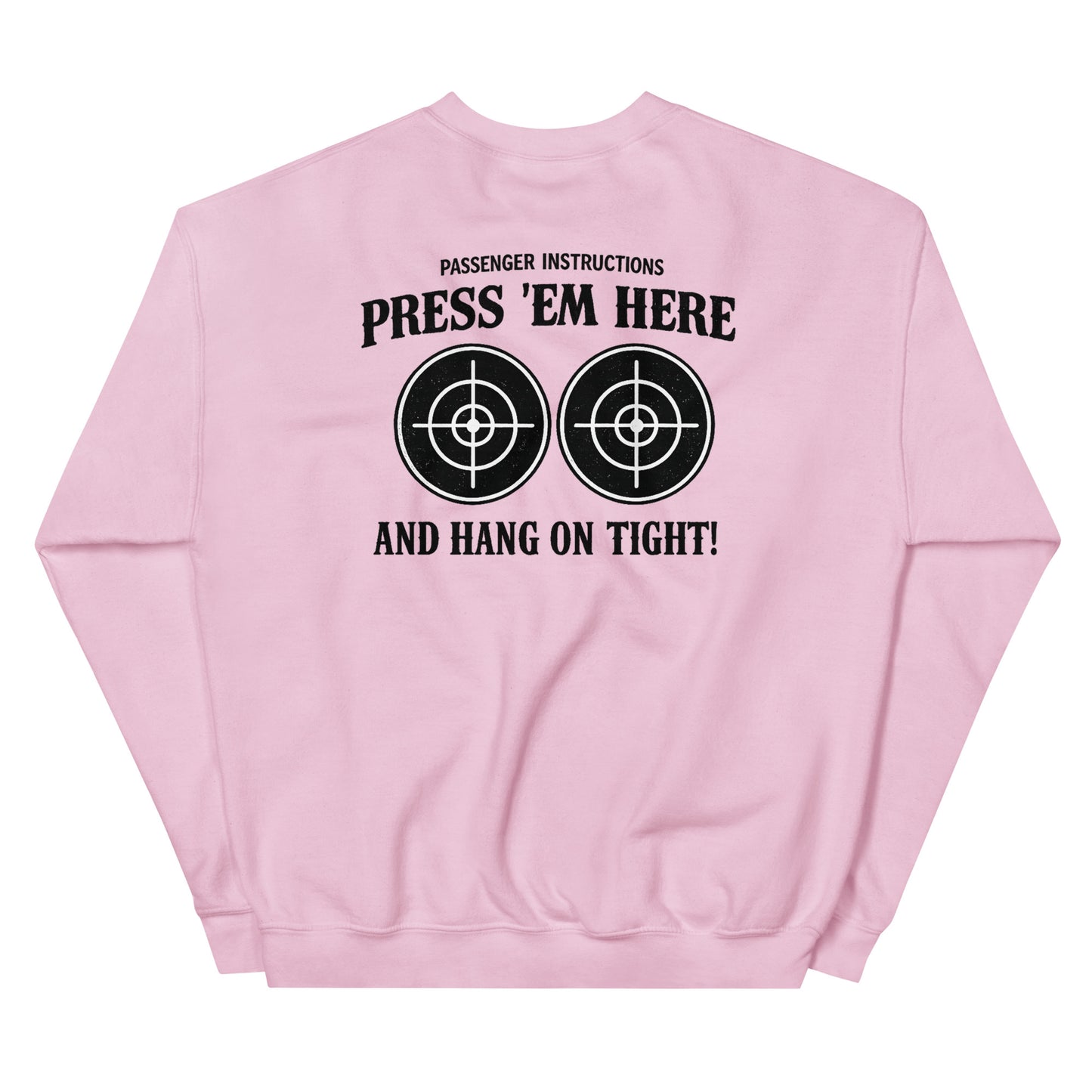 Passenger Instructions Press ’Em Here Backprint Unisex Biker Sweater
