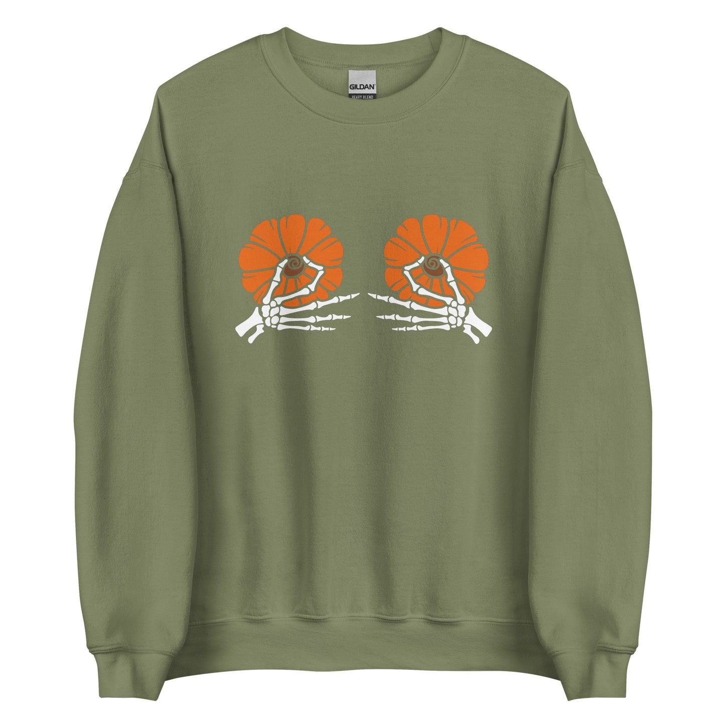 Pumpkin Boobs 2.0 – Halloween Sweater mit Skelett-Händen