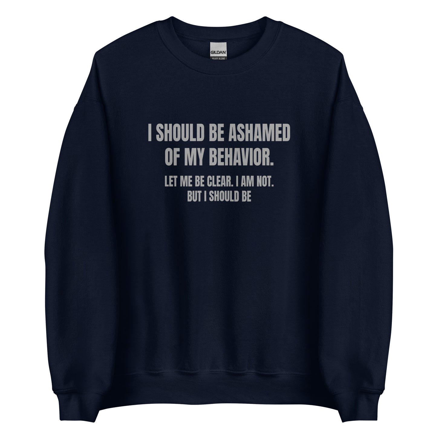 Ashamed of My Behavior – Unisex Sweater
