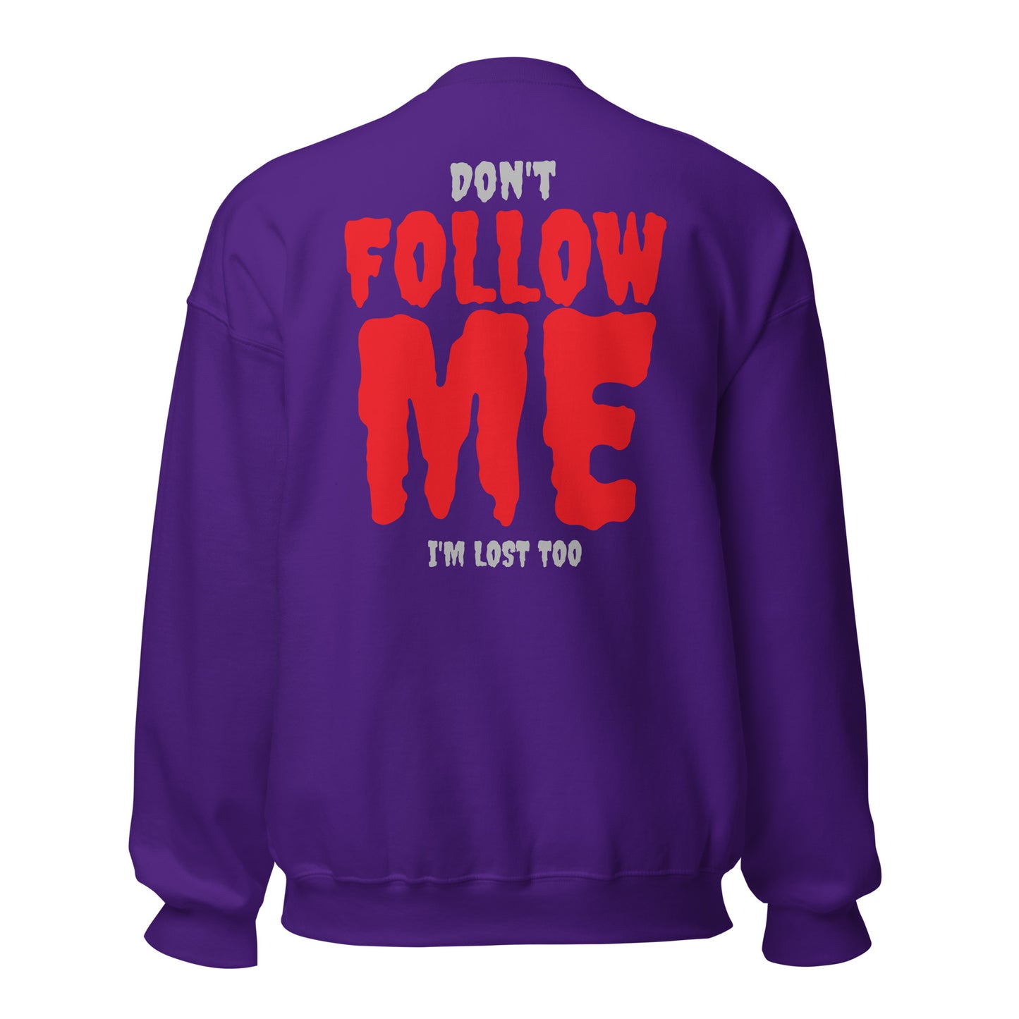 Don’t Follow Me – I’m Lost Too – Sweater mit Backprint