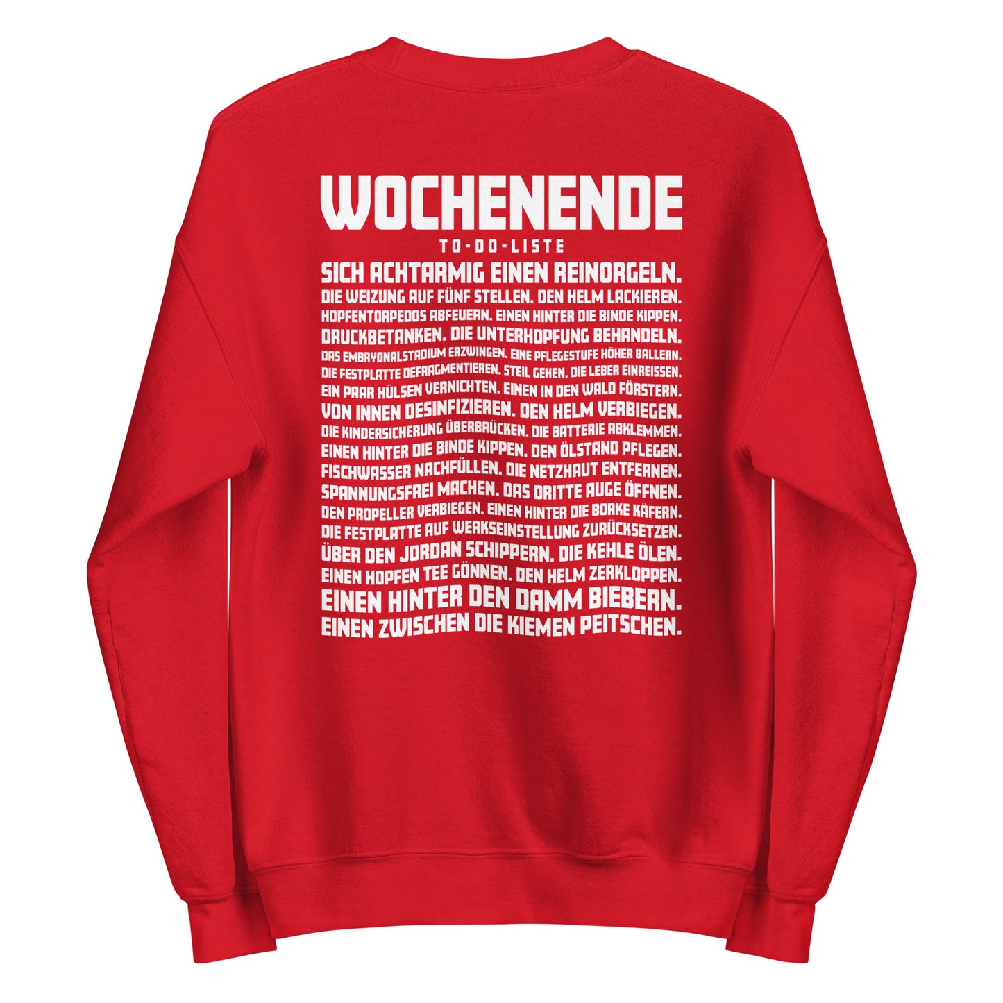 Wochenende – To-Do-Liste – Unisex Sweater Backprint