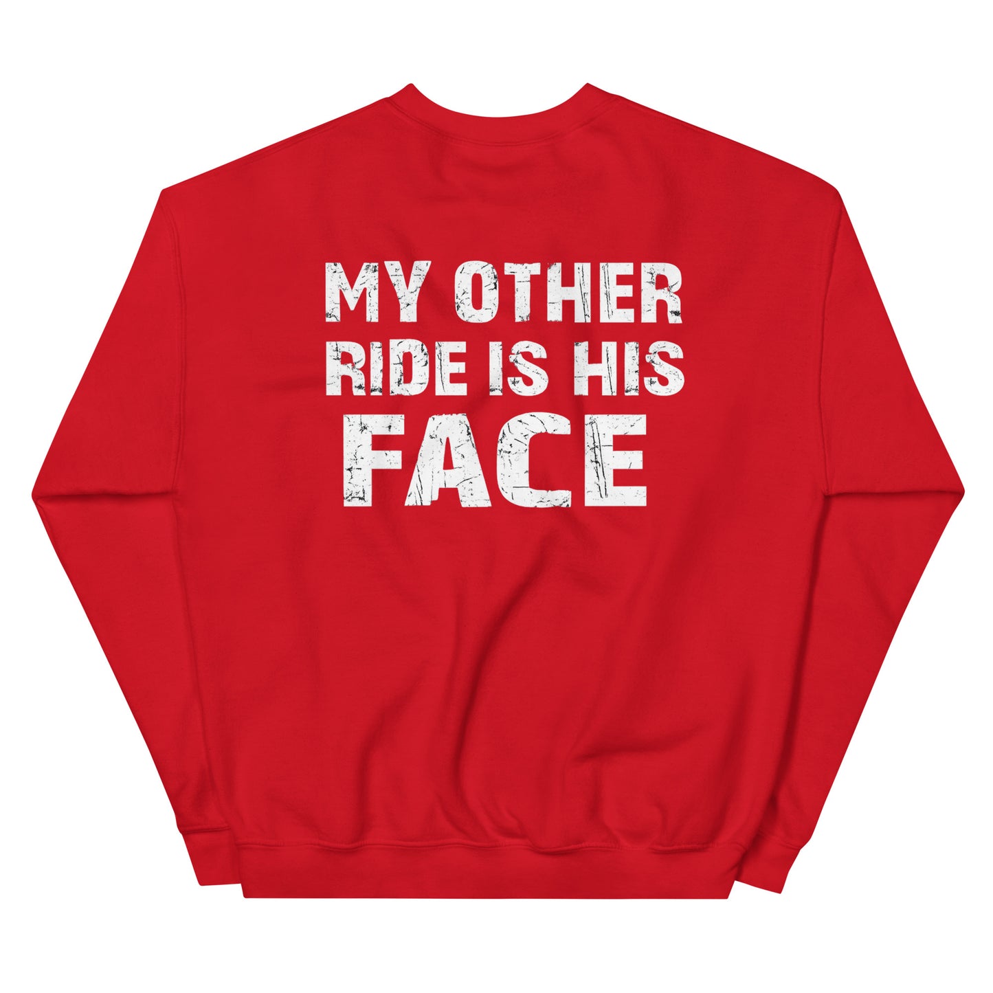 My Other Ride Is His Face – Backprint Sweater