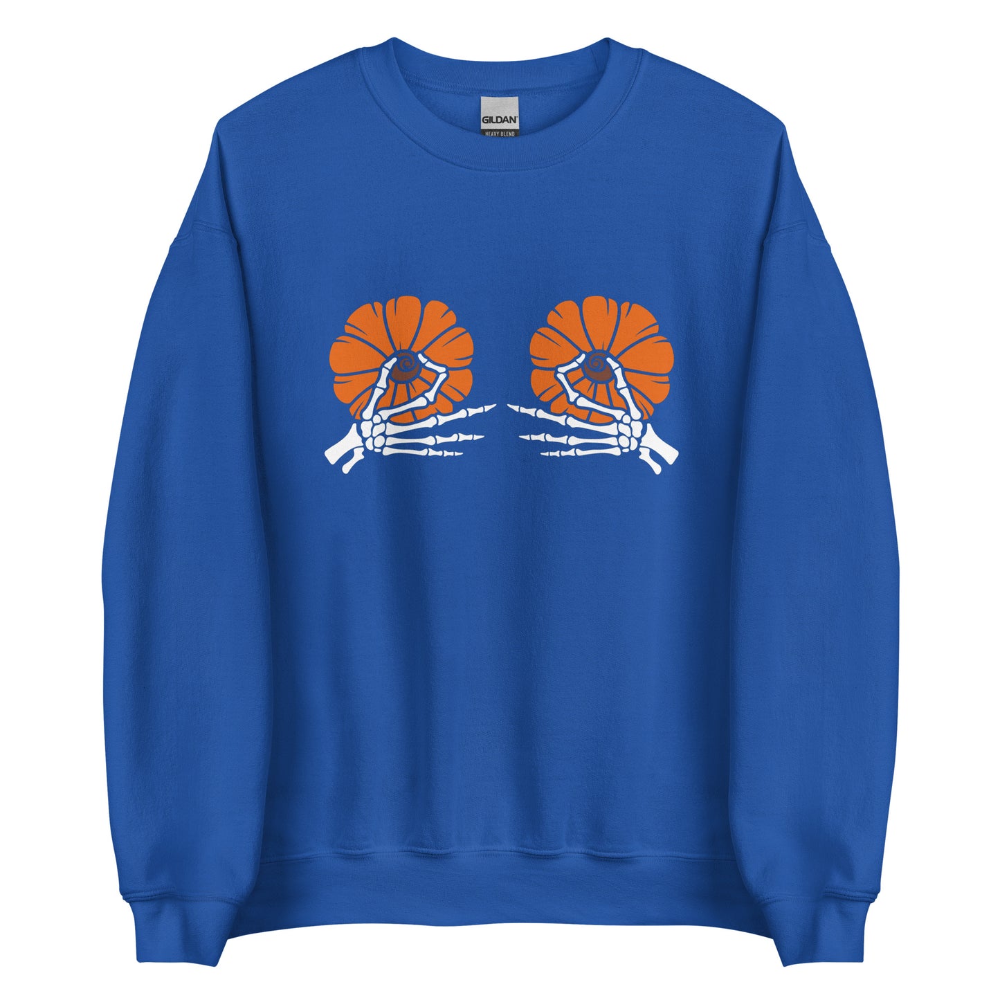 Pumpkin Boobs 2.0 – Halloween Sweater mit Skelett-Händen