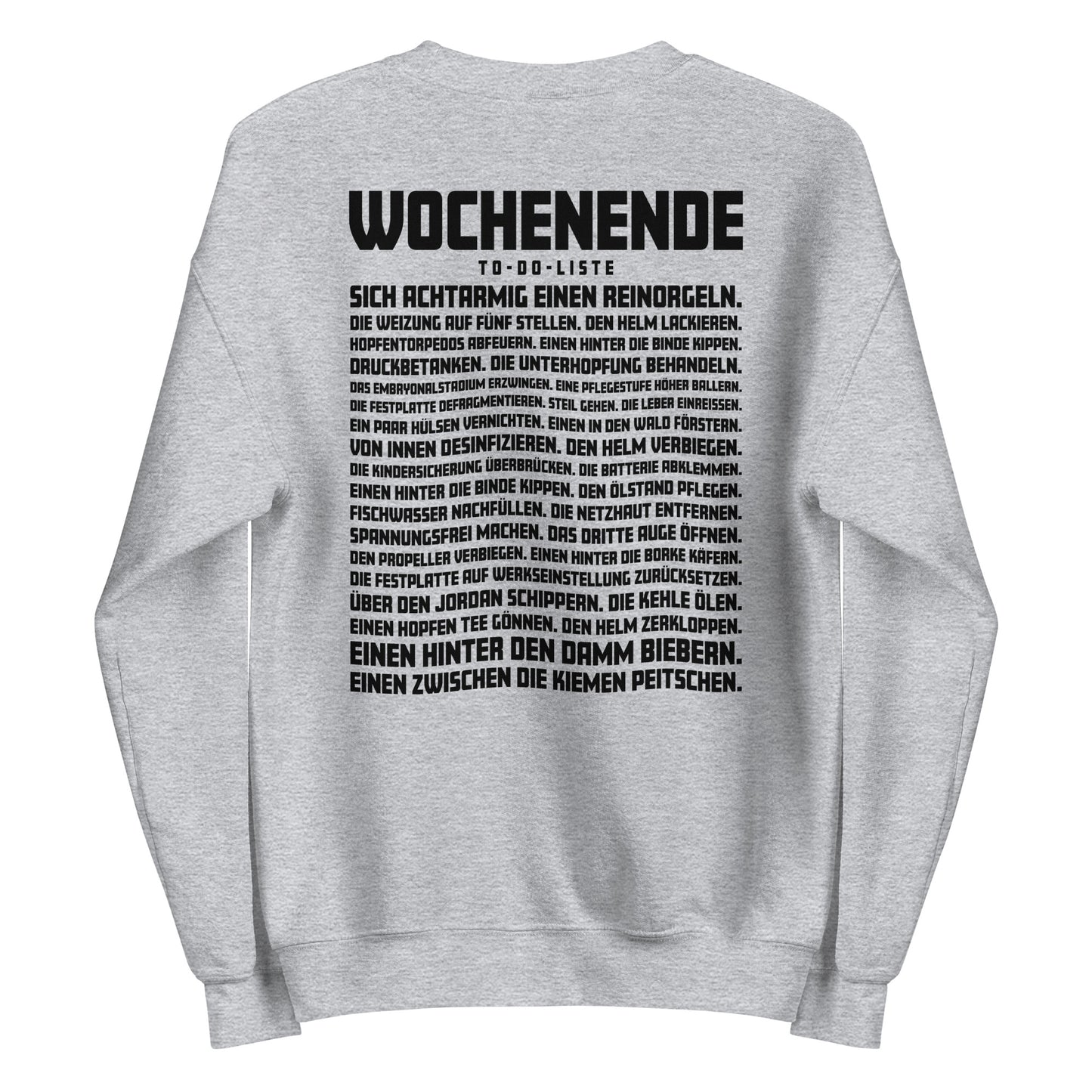 Wochenende – To-Do-Liste – Unisex Sweater Backprint
