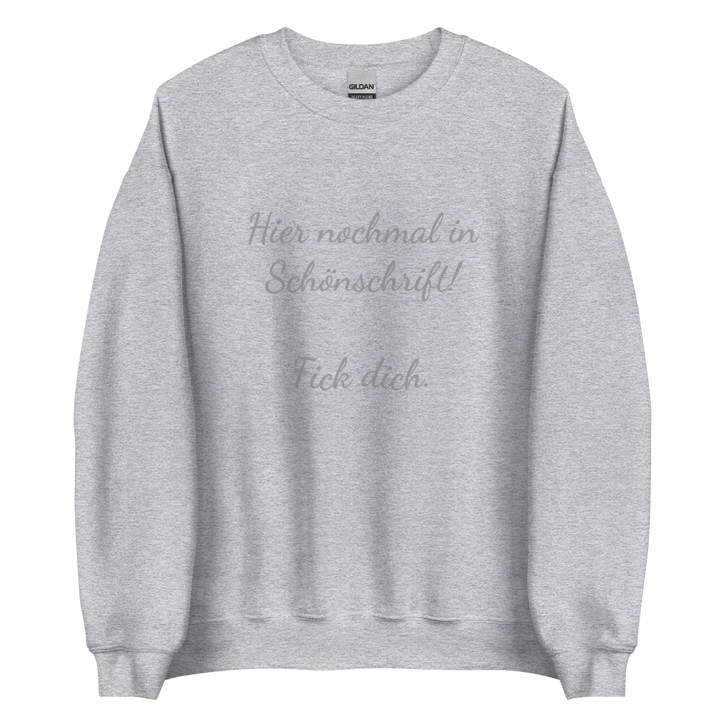 Hier nochmal in Schönschrift – Sweater