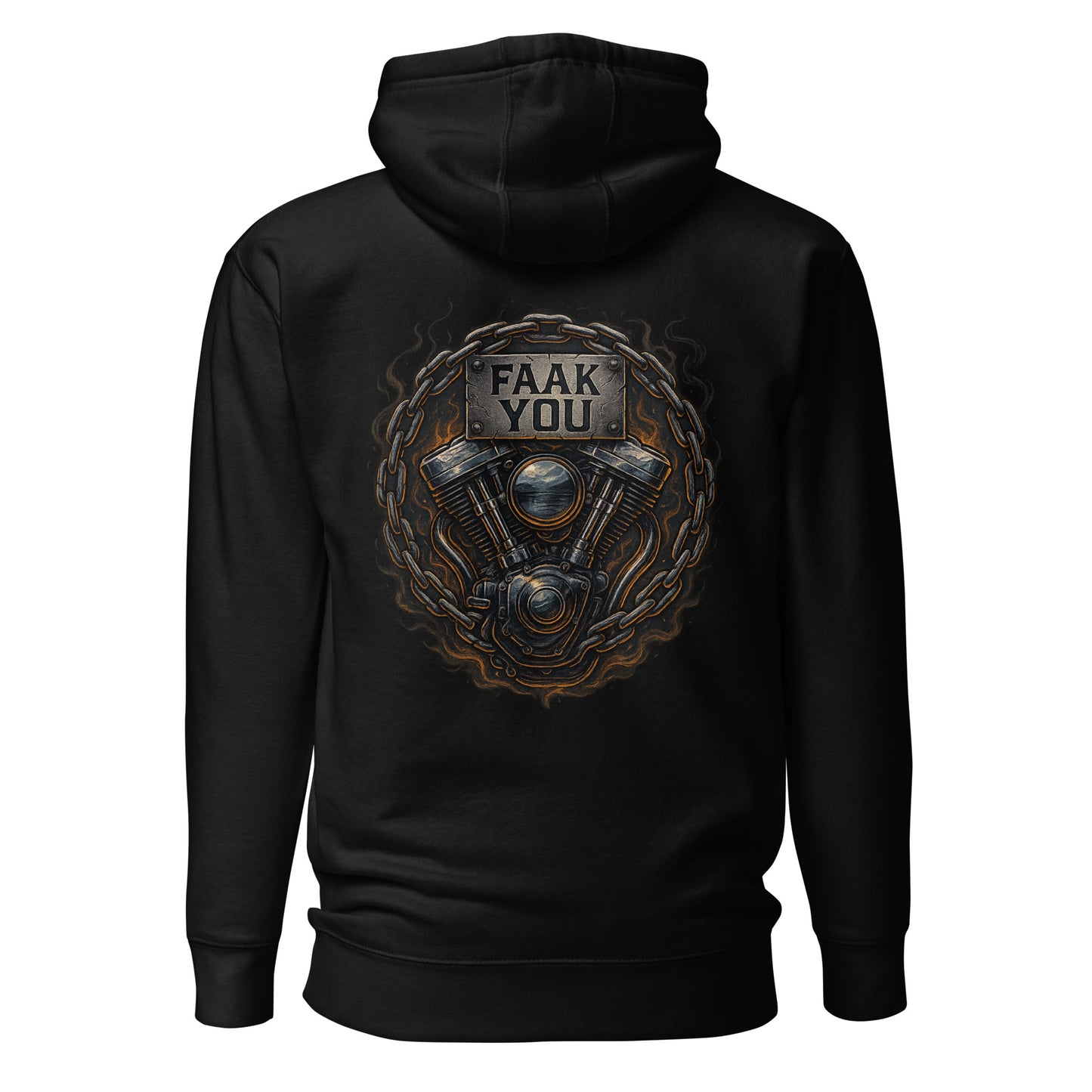 FAAK YOU – V-Twin Statement Backprint – Unisex Hoodie