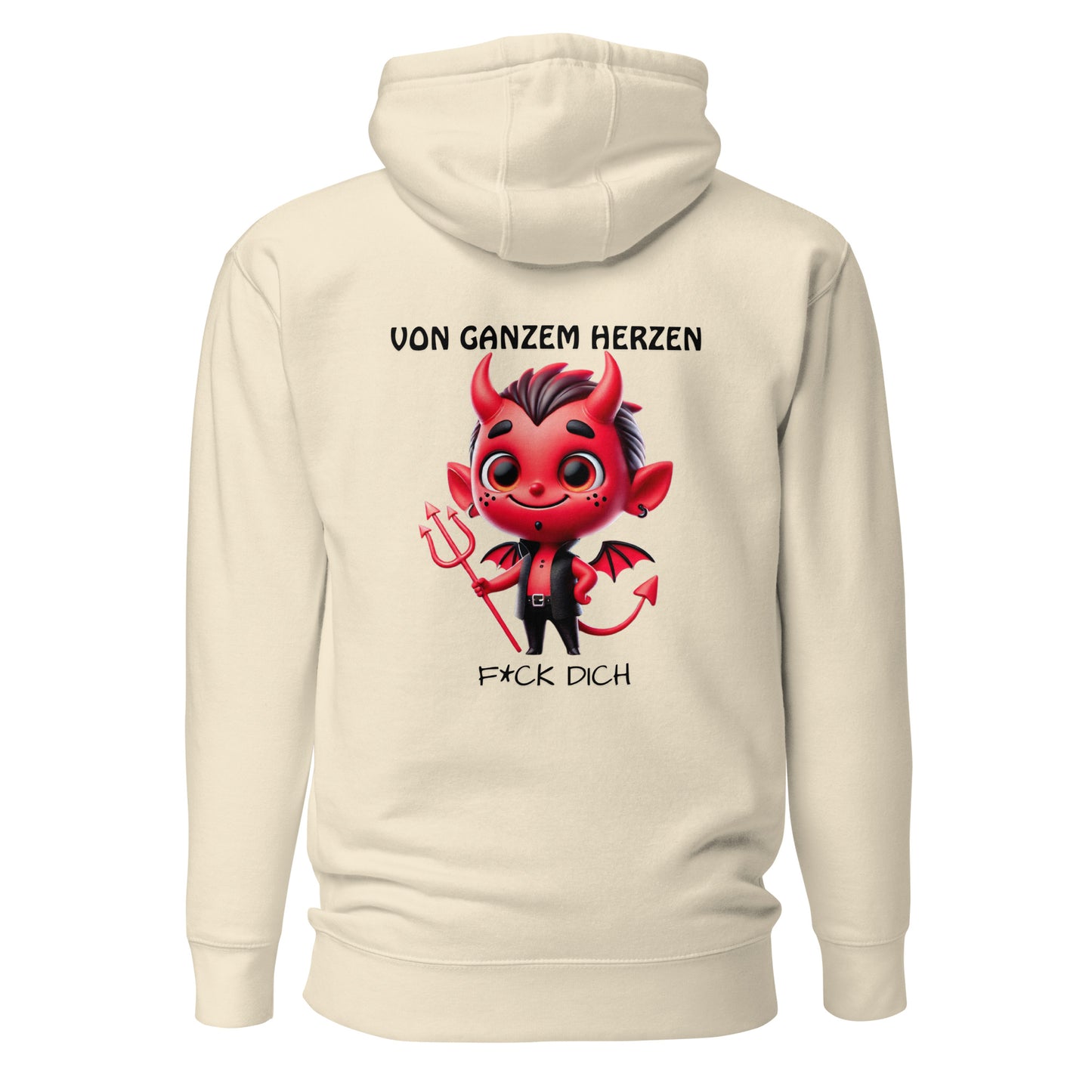 Von ganzem Herzen – F*ck Dich (Devil Edition) – Unisex Hoodie Backprint