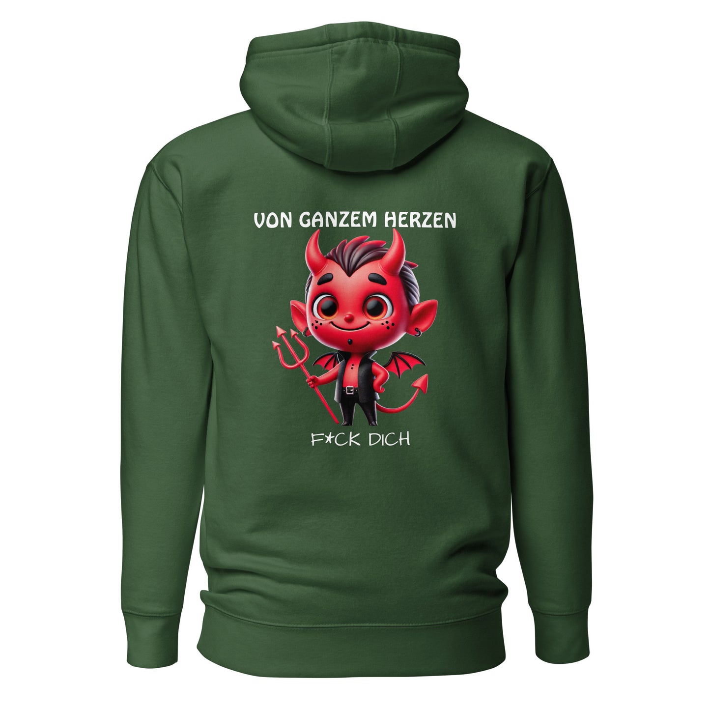 Von ganzem Herzen – F*ck Dich (Devil Edition) – Unisex Hoodie Backprint