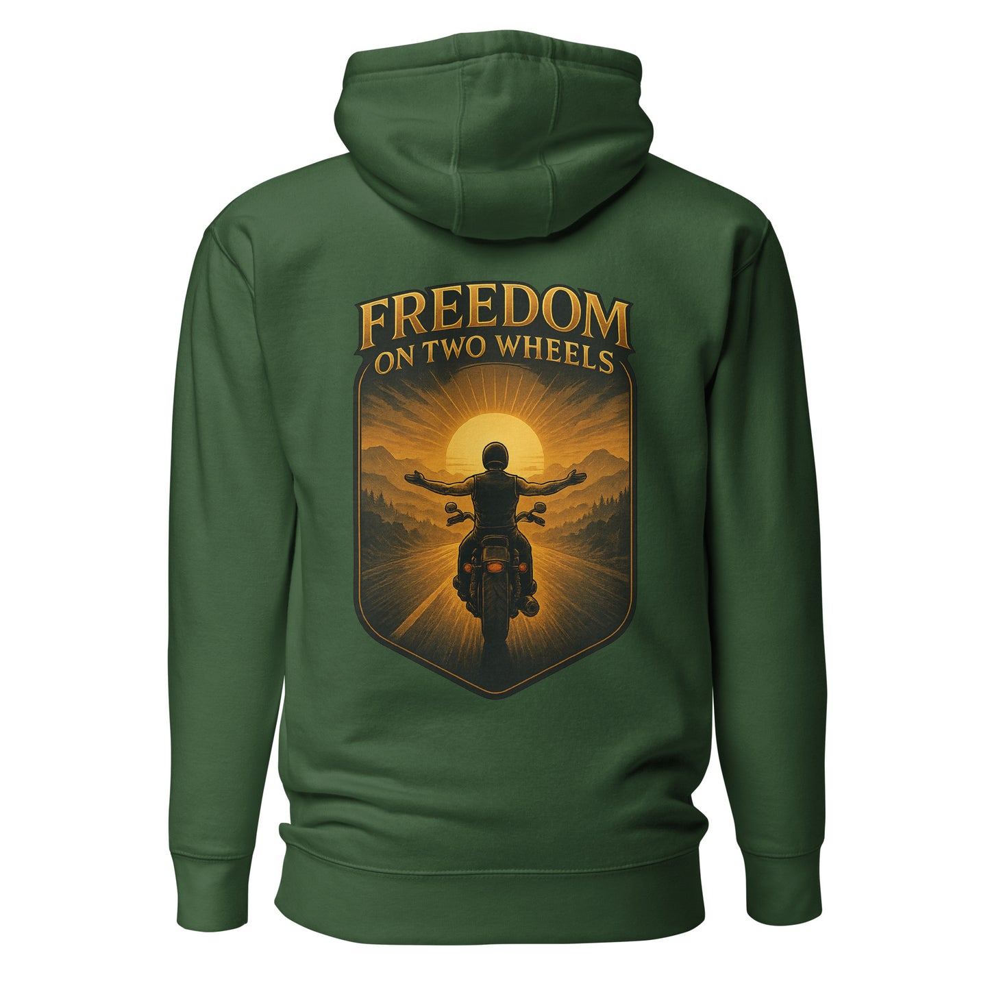 Freedom on Two Wheels - Backprint Unisex Hoodie