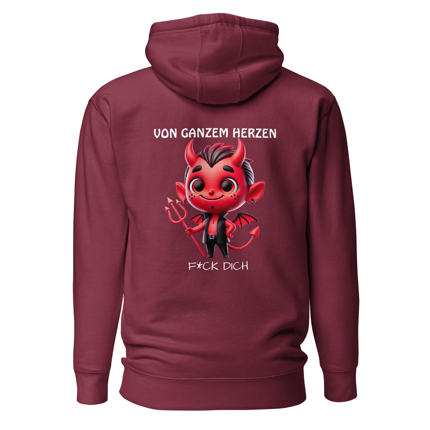 Von ganzem Herzen – F*ck Dich (Devil Edition) – Unisex Hoodie Backprint