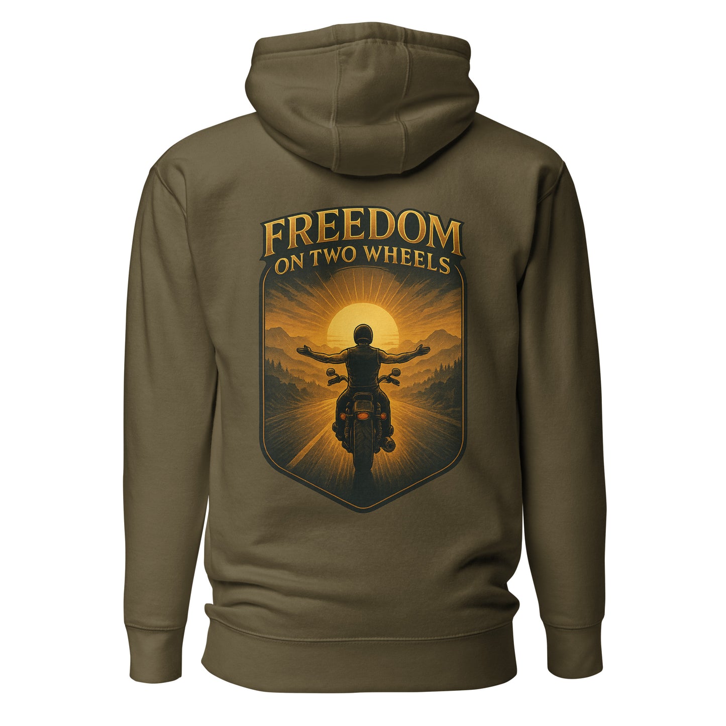 Freedom on Two Wheels - Backprint Unisex Hoodie