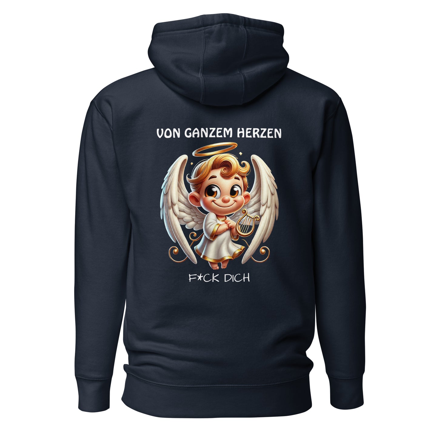 Von ganzem Herzen – F*ck Dich (Angel Edition) – Unisex Hoodie Backprint