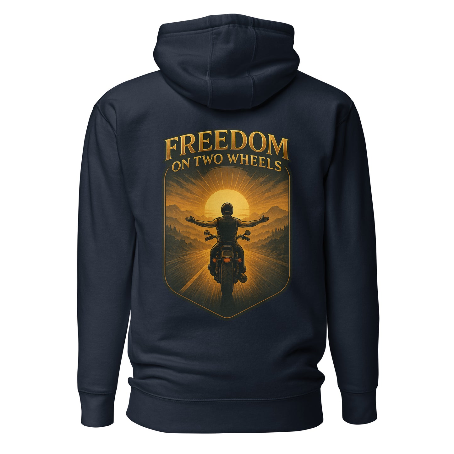 Freedom on Two Wheels - Backprint Unisex Hoodie