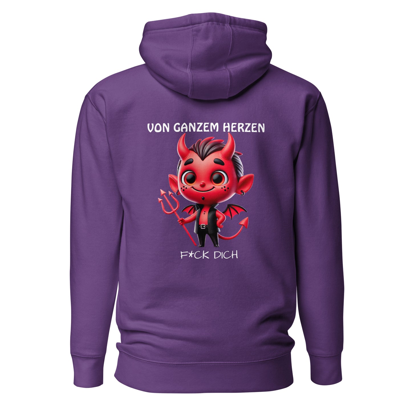 Von ganzem Herzen – F*ck Dich (Devil Edition) – Unisex Hoodie Backprint