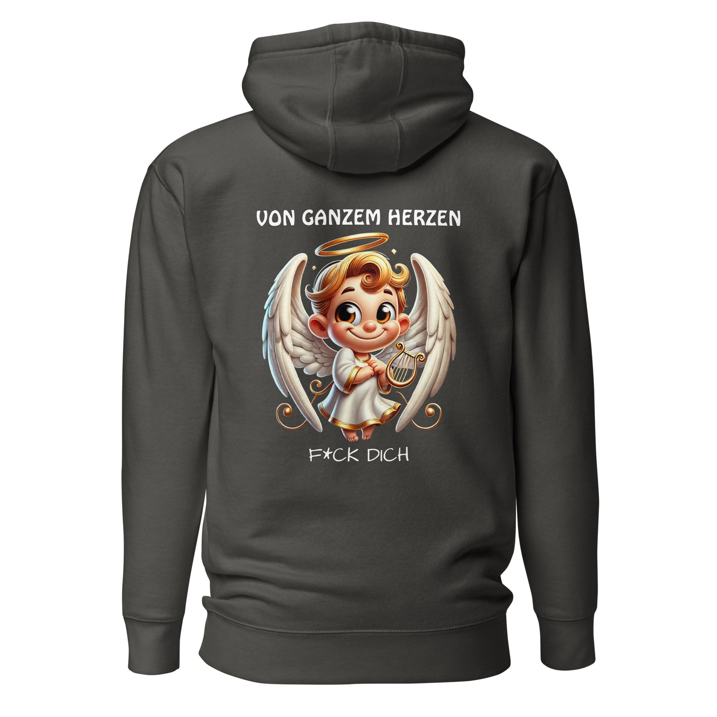 Von ganzem Herzen – F*ck Dich (Angel Edition) – Unisex Hoodie Backprint