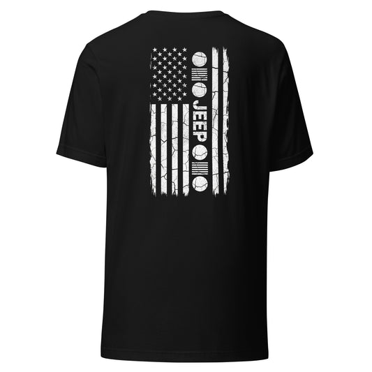 American Flag Jeep Fan - Unisex T-Shirt