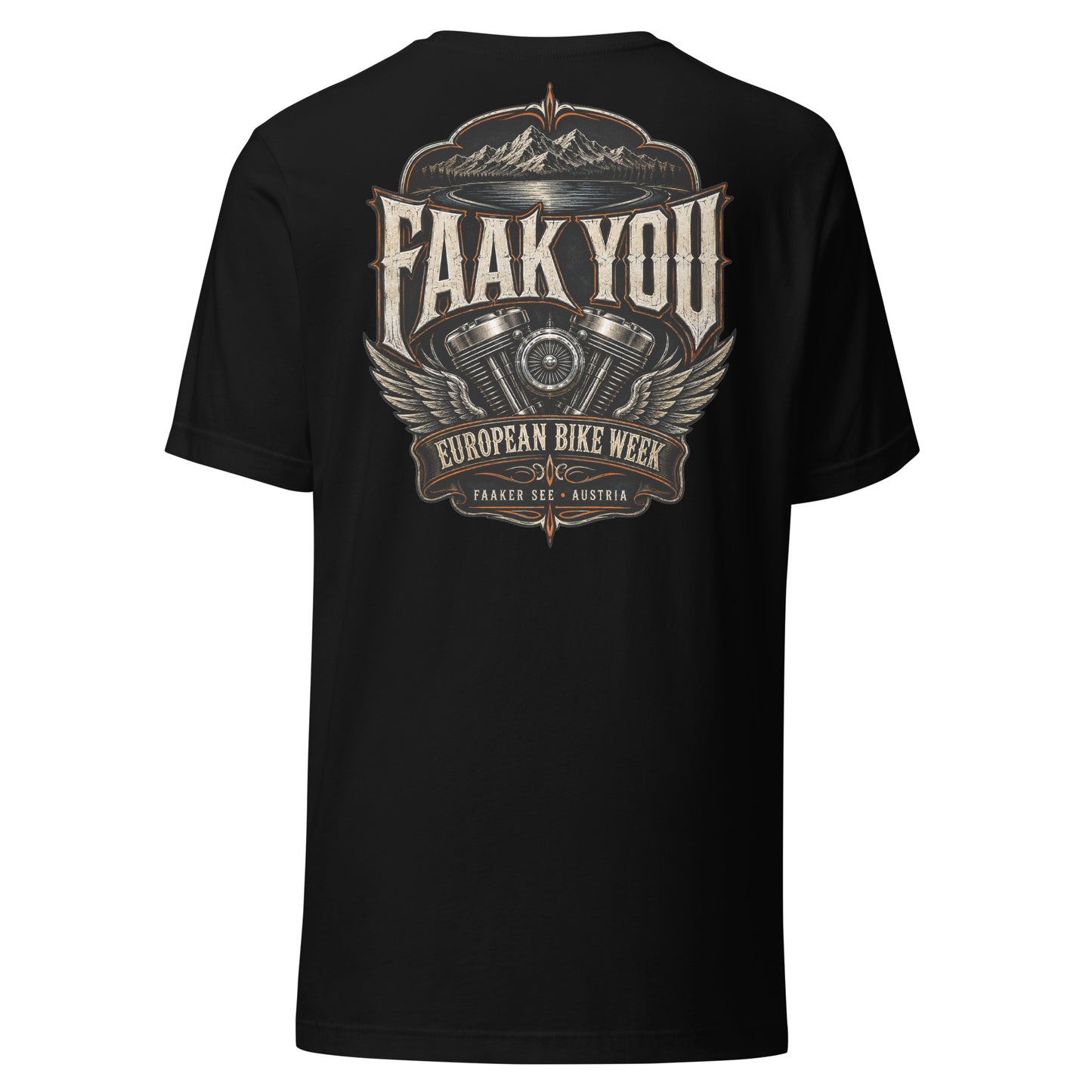 FAAK YOU – European Bike Week – Unisex T-Shirt Backprint