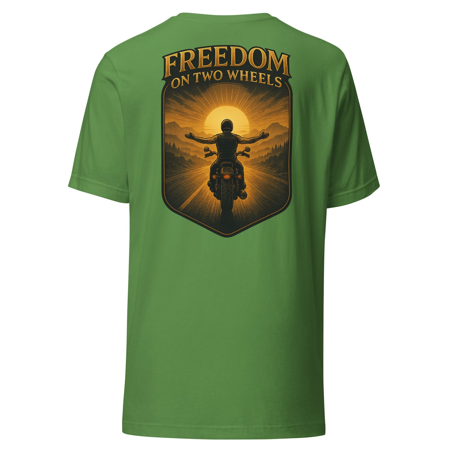 Freedom on Two Wheels - Backprint Unisex-T-Shirt