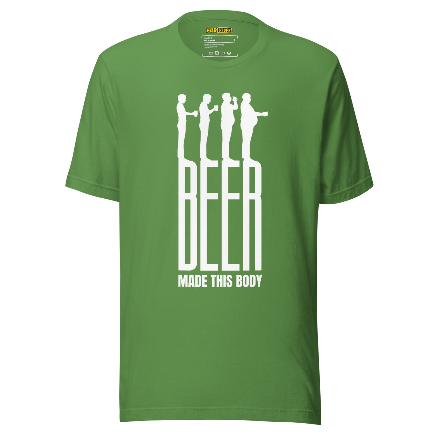 Beer Made This Body – Evolution im Krug – Unisex T-Shirt