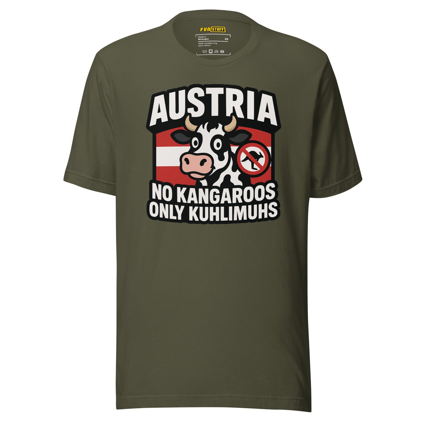 Austria – No Kangaroos, only Kuhlimuhs – Unisex T-Shirt