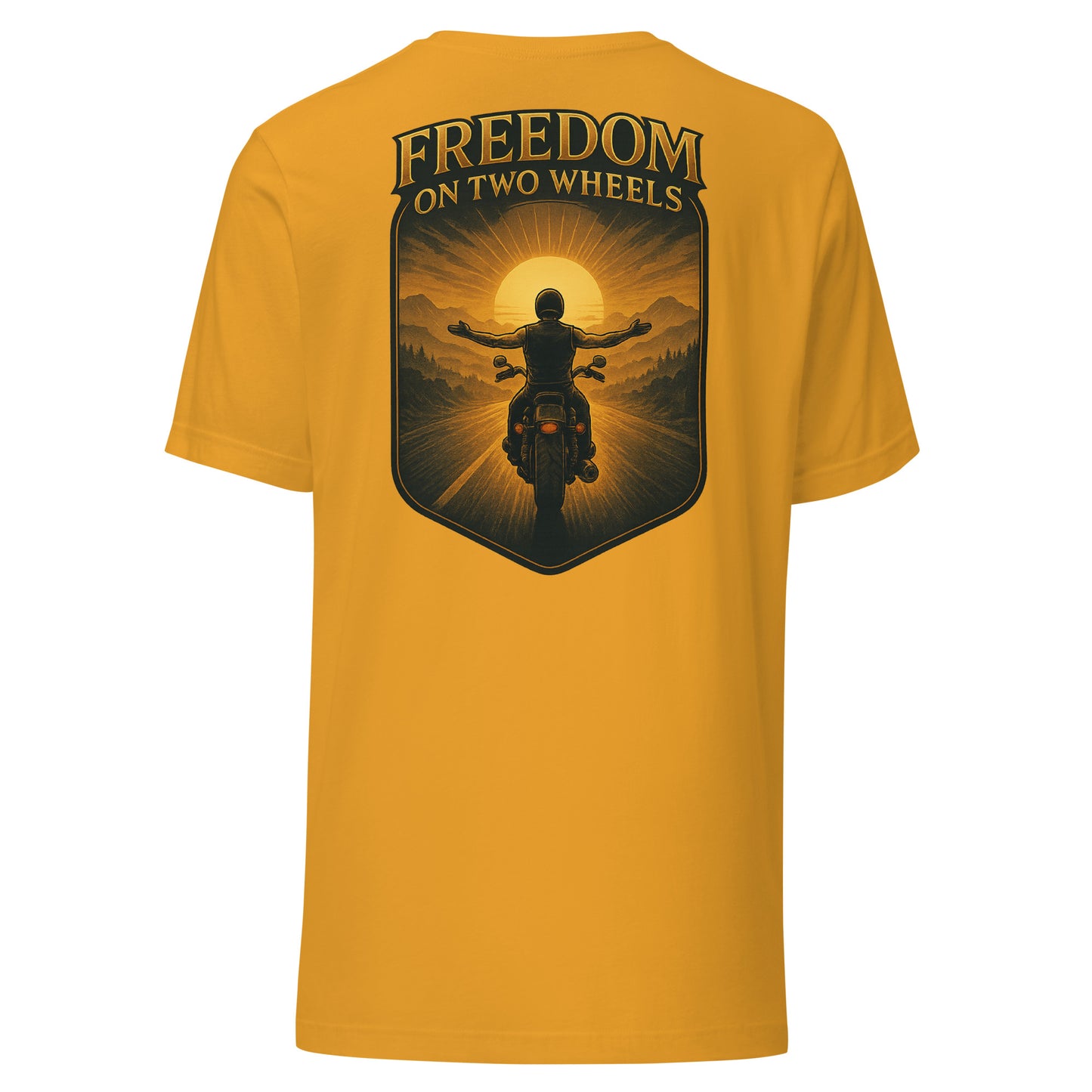 Freedom on Two Wheels - Backprint Unisex-T-Shirt