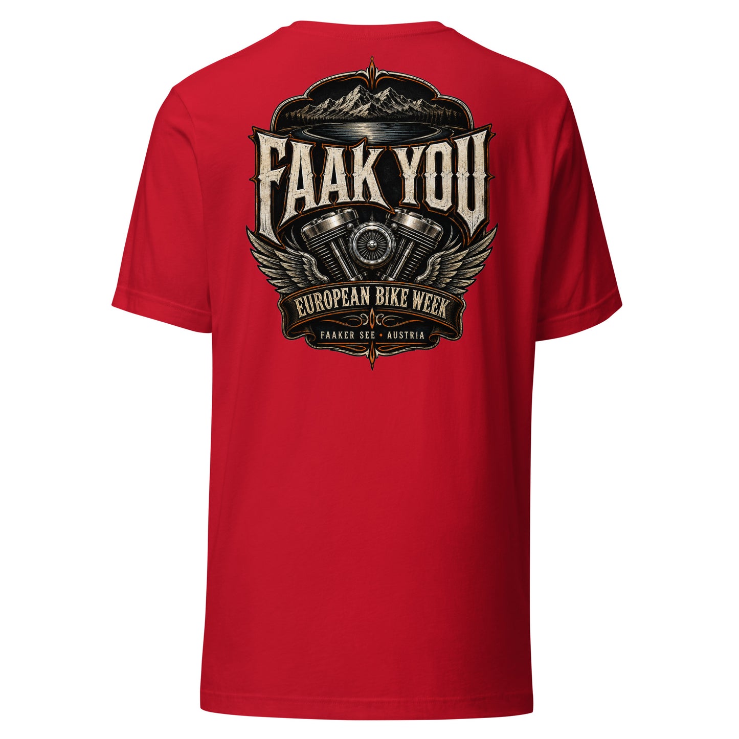FAAK YOU – European Bike Week – Unisex T-Shirt Backprint