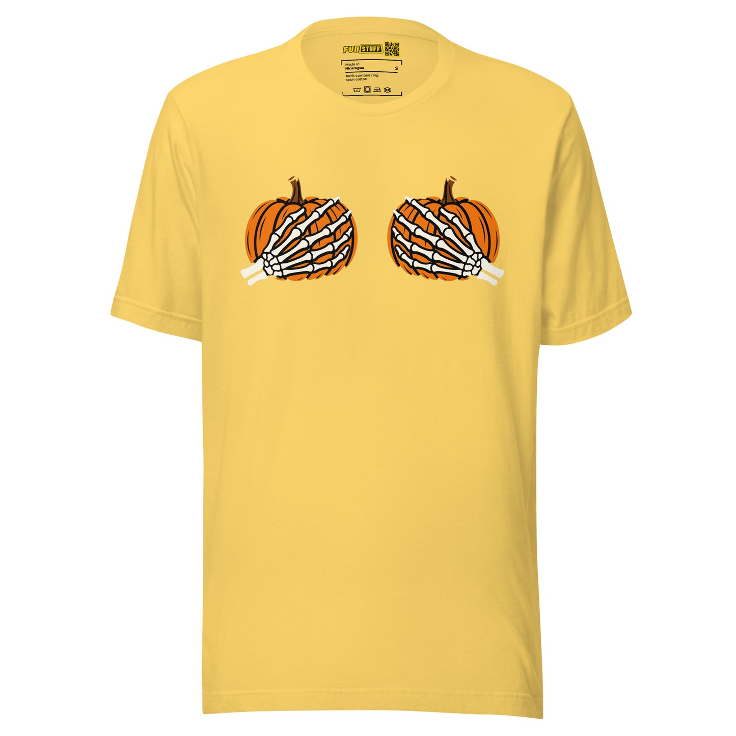 Pumpkin Boobs – Halloween Shirt mit Skeletthänden