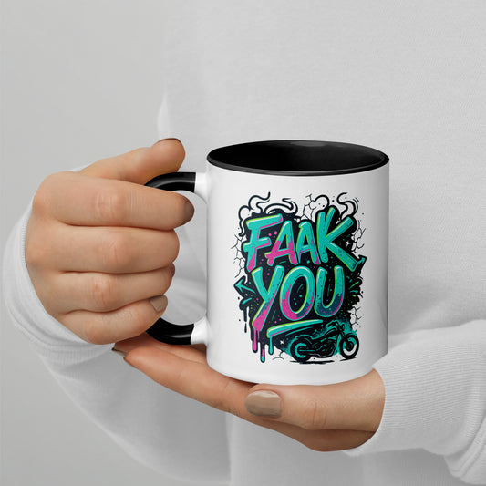 FAAK YOU - Tasse mit farbiger Innenseite