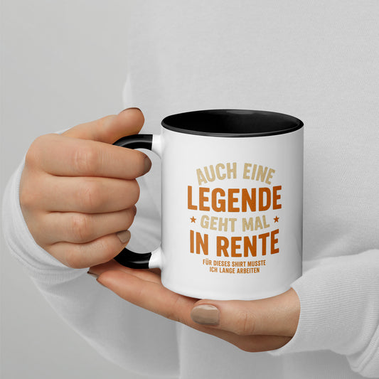 Auch eine Legende geht mal in Rente - Tasse mit farbiger Innenseite