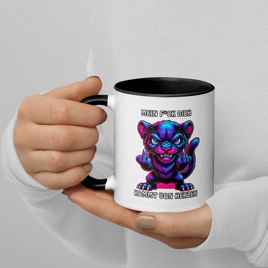 Furia – Mein F*ck Dich kommt von Herzen - Tasse mit farbiger Innenseite