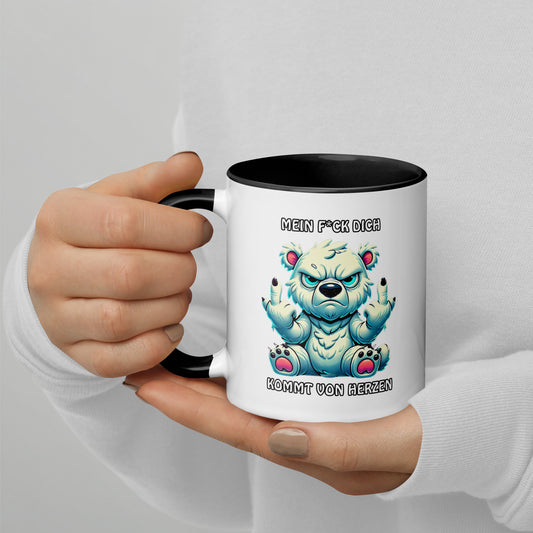 Brummo – Mein F*ck Dich kommt von Herzen - Tasse mit farbiger Innenseite