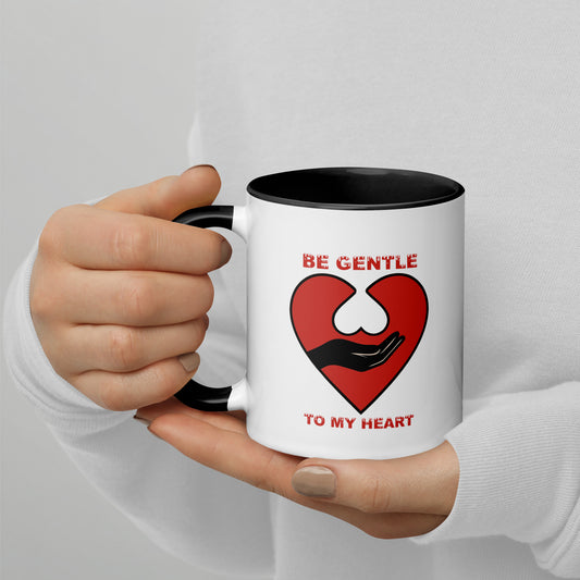 Be gentle - Tasse mit farbiger Innenseite